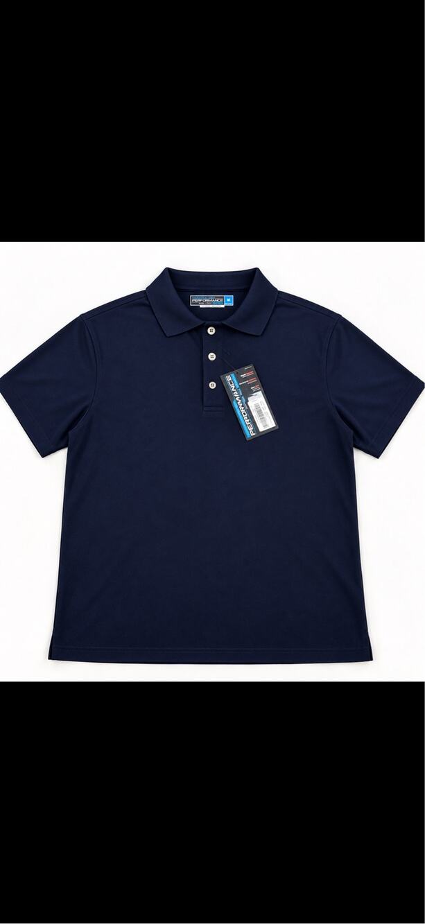 Roundtree & Yorke Performance Polo Shirt Men’s Medium Navy Blue NWT
